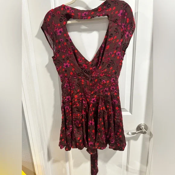 NWT Free People It Takes Two Wrap Dress in Plum Combo - Picture 6 of 12